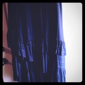 Women's Curvy Navy Blue long skirt